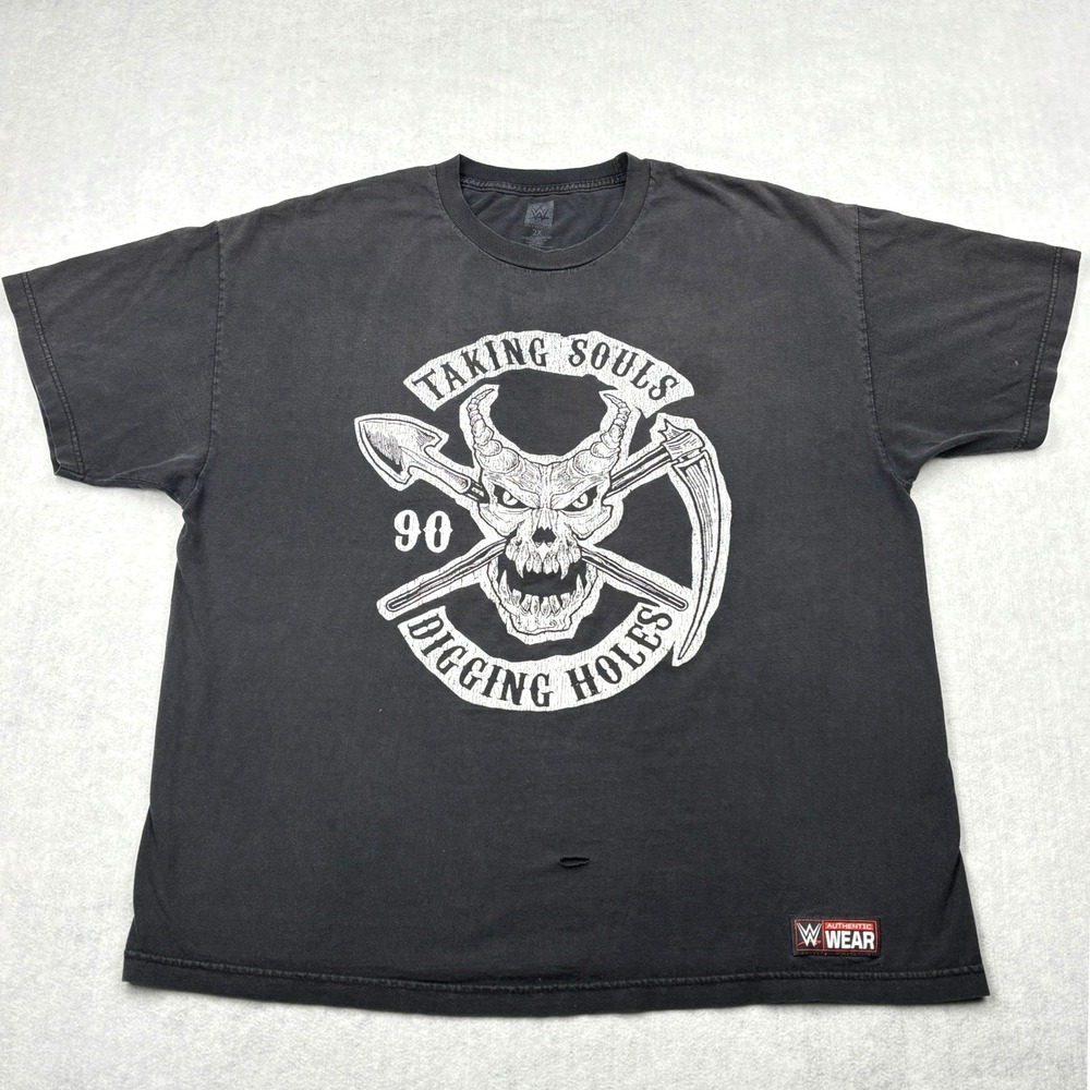 WWE The Undertaker Shirt Mens 2X Black Taking Souls Digging Holes Distressed Tee